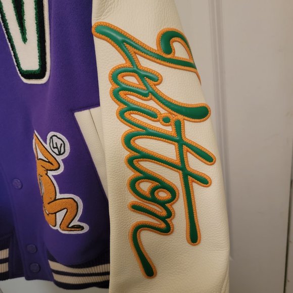 LOUIS VUITTON X Virgil Abloh PURPLE FROG VARSITY JACKET - Picture 3 of 10
